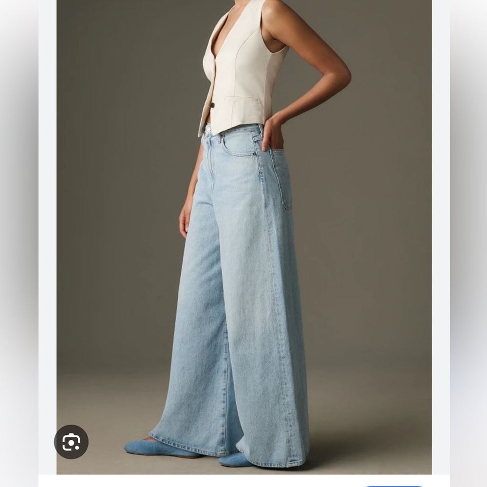 Agolde High-Rise Wide-Leg Light Blue Jeans